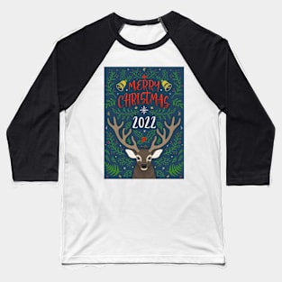 Merry Christmas Deer Baseball T-Shirt